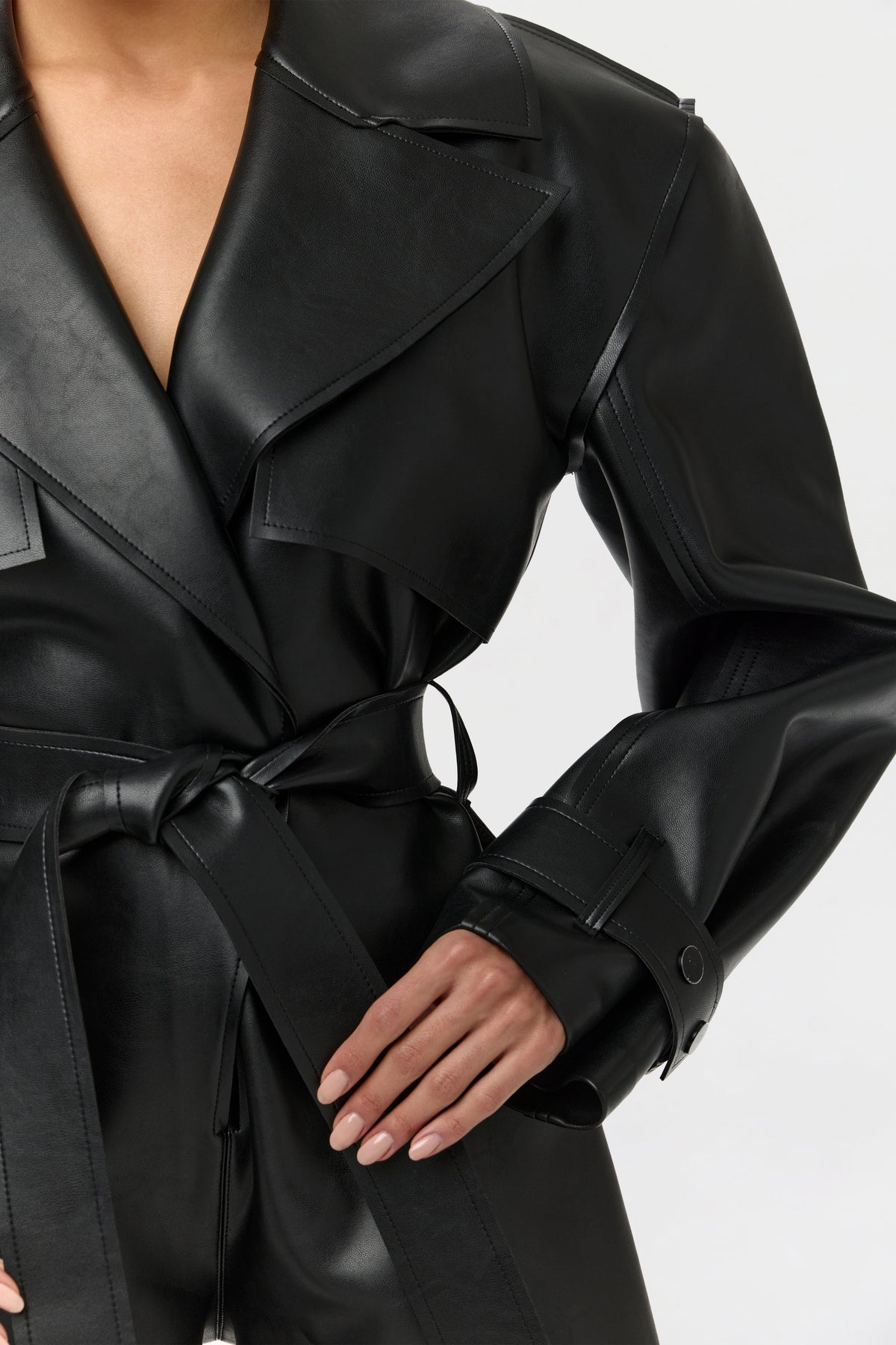 Vegan Leather Trench Romper