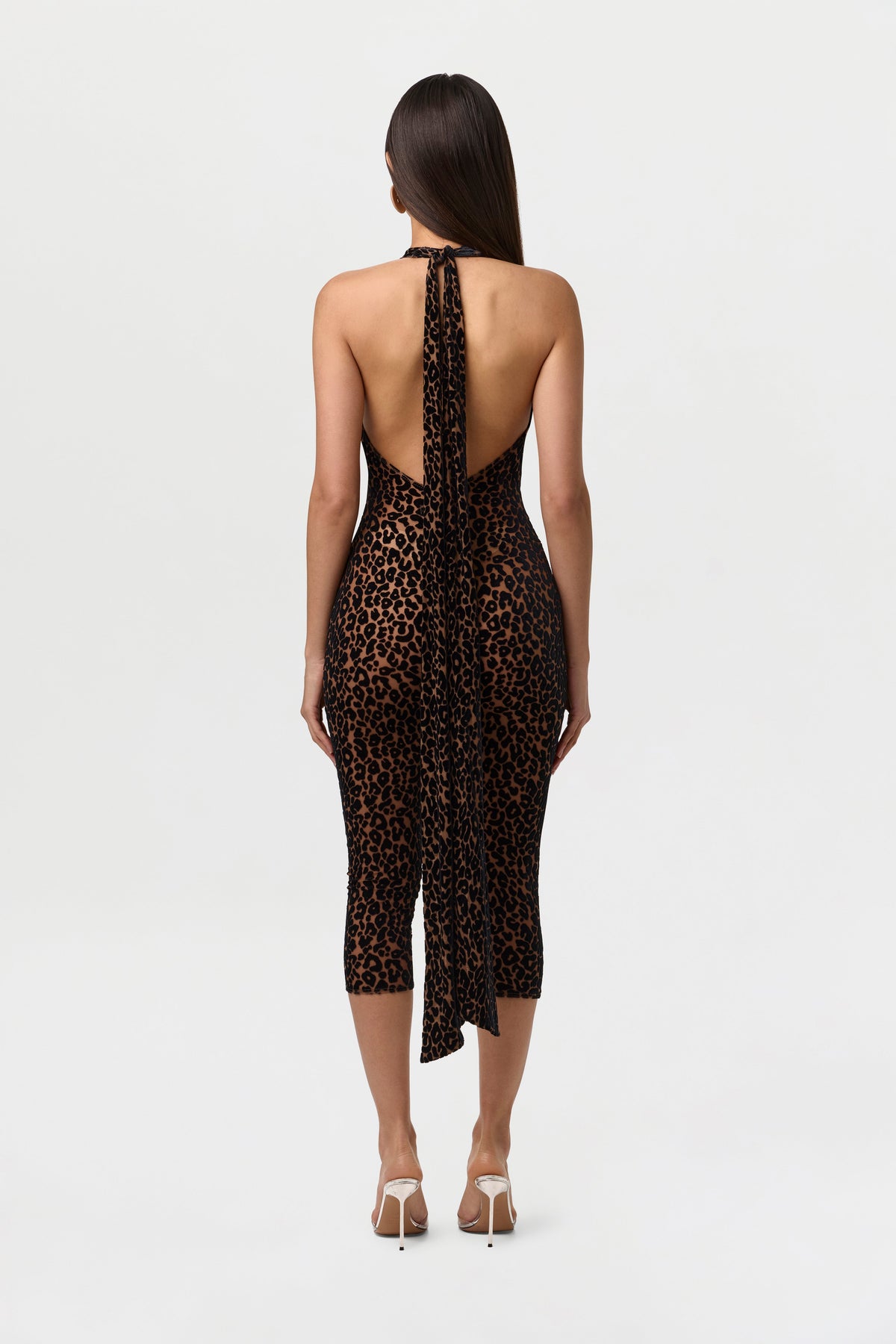 Burnout Print Halter Capri Jumpsuit