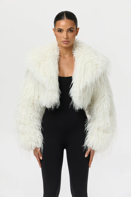 Faux Fur Cropped Plush Jacket