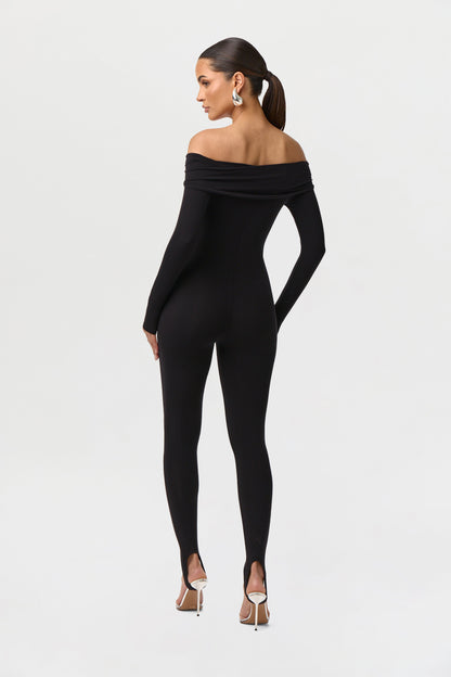 Naked Off-Shoulder Tie Jumpsuit