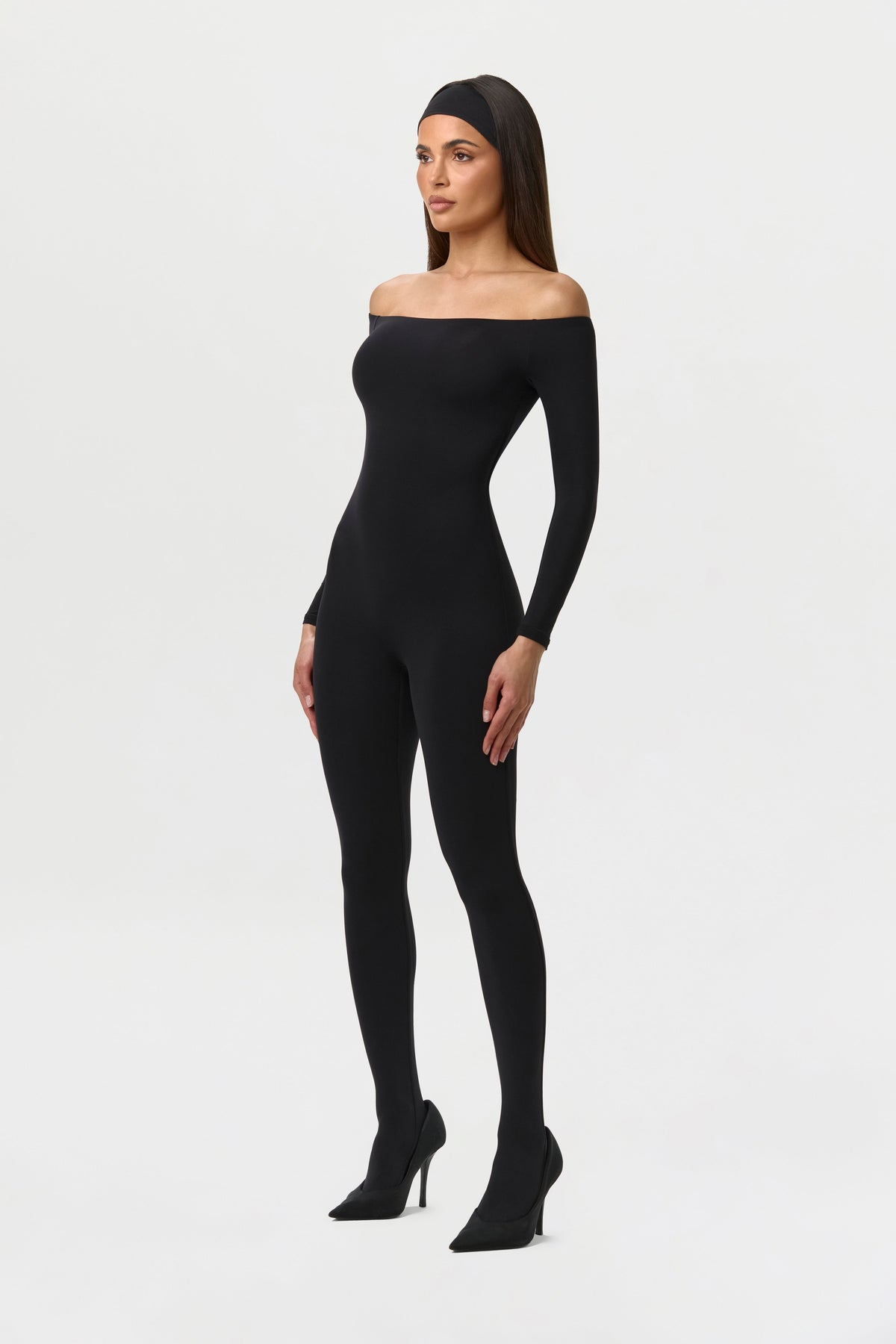 Naked Off-Shoulder Closed Toe Jumpsuit