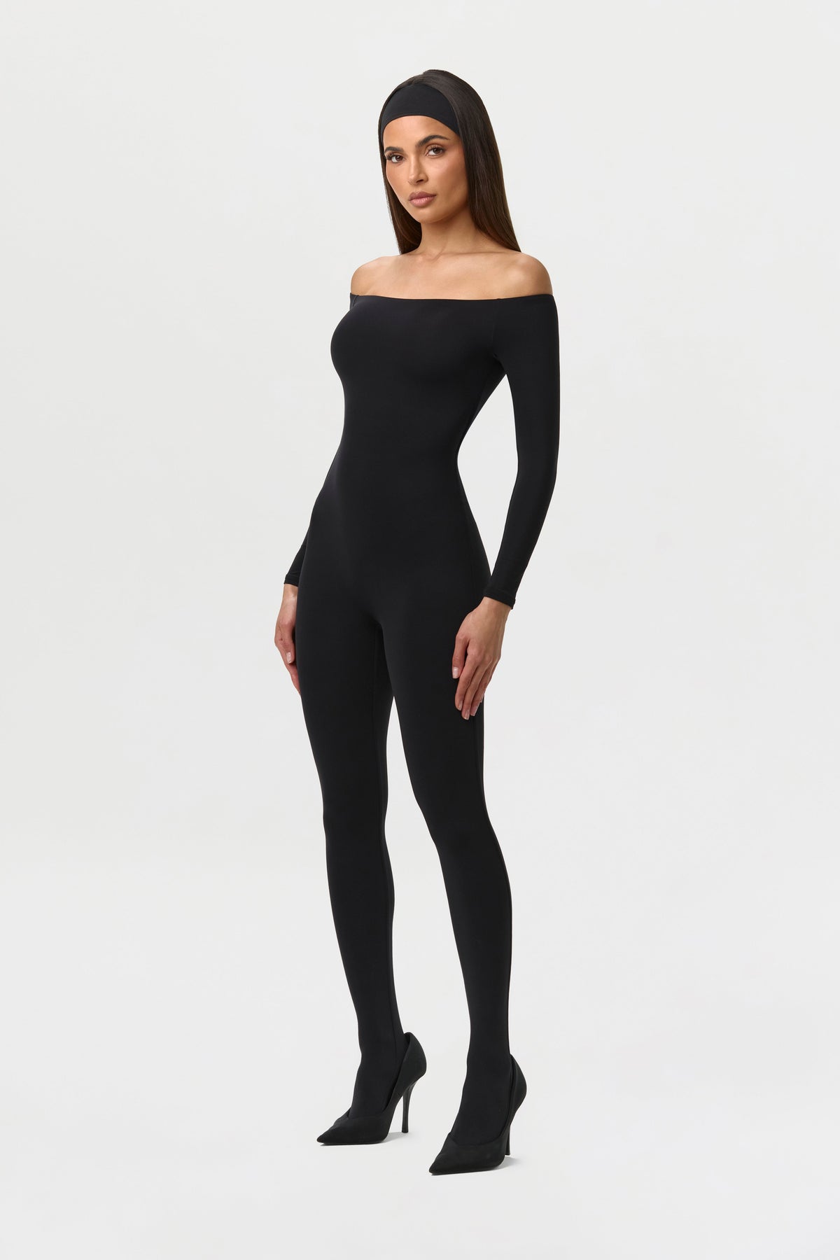Naked Off-Shoulder Closed Toe Jumpsuit
