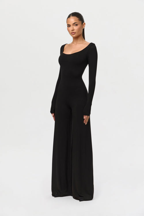 Smooth Off-Shoulder Wide Leg Jumpsuit