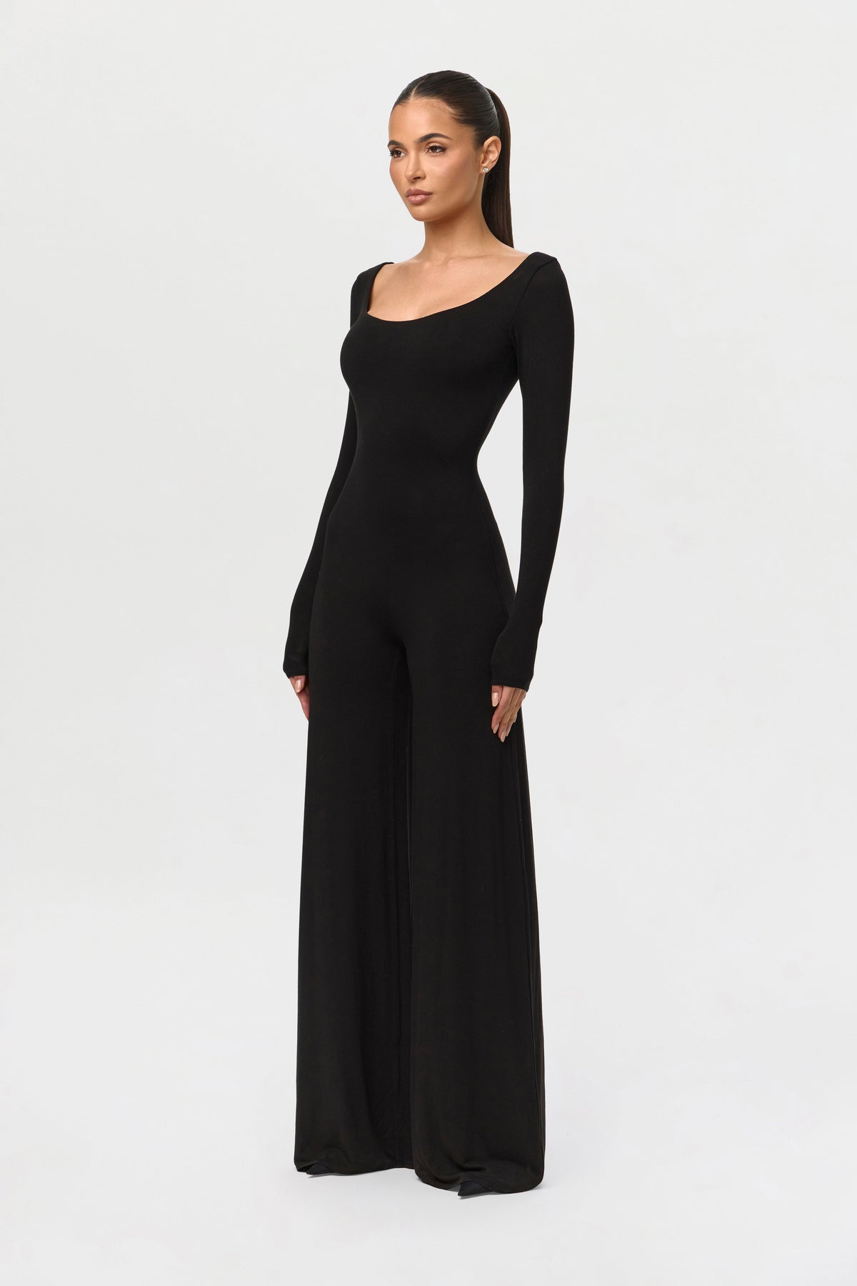 Smooth Off-Shoulder Wide Leg Jumpsuit