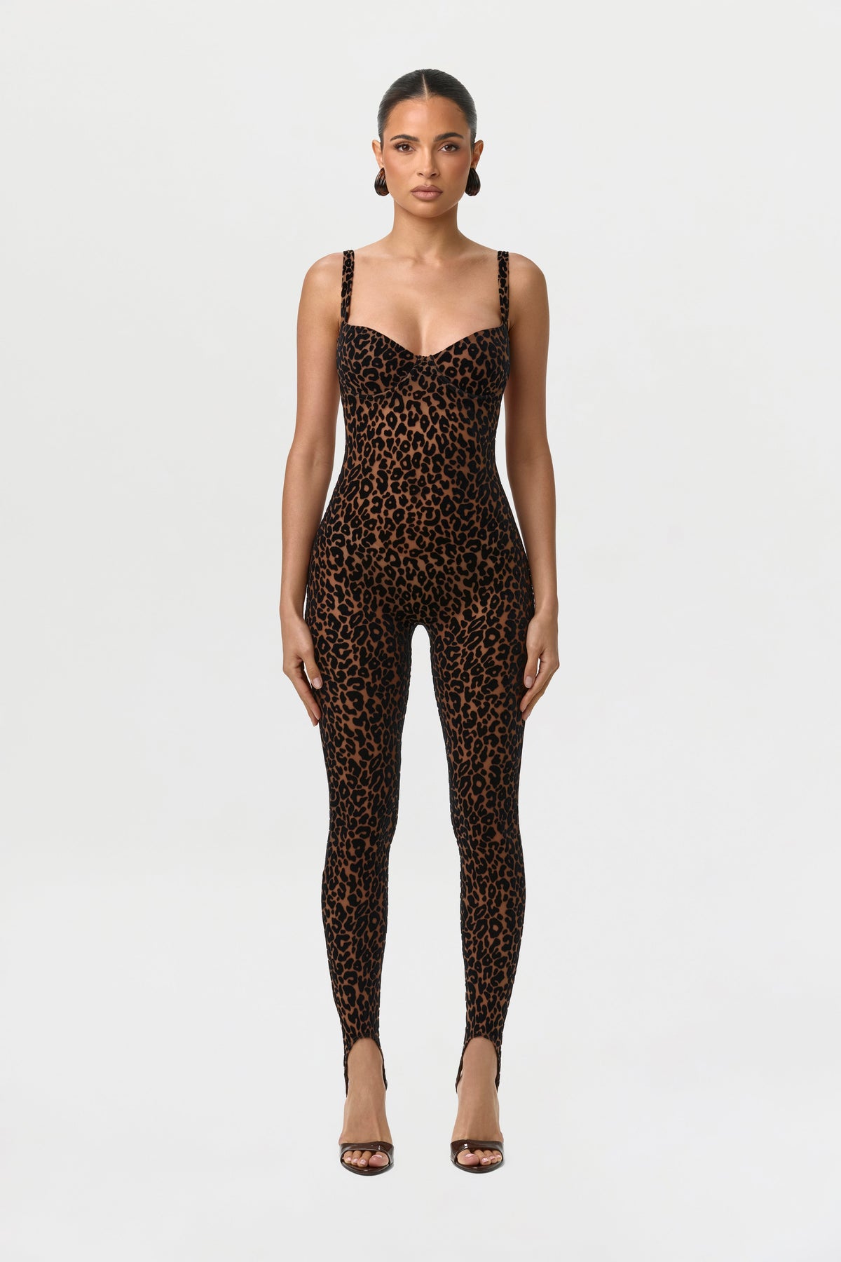 Burnout Print Open Back Jumpsuit Petite