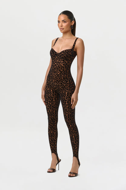 Burnout Print Open Back Jumpsuit Petite