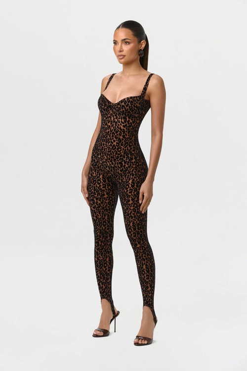 Burnout Print Open Back Jumpsuit Petite