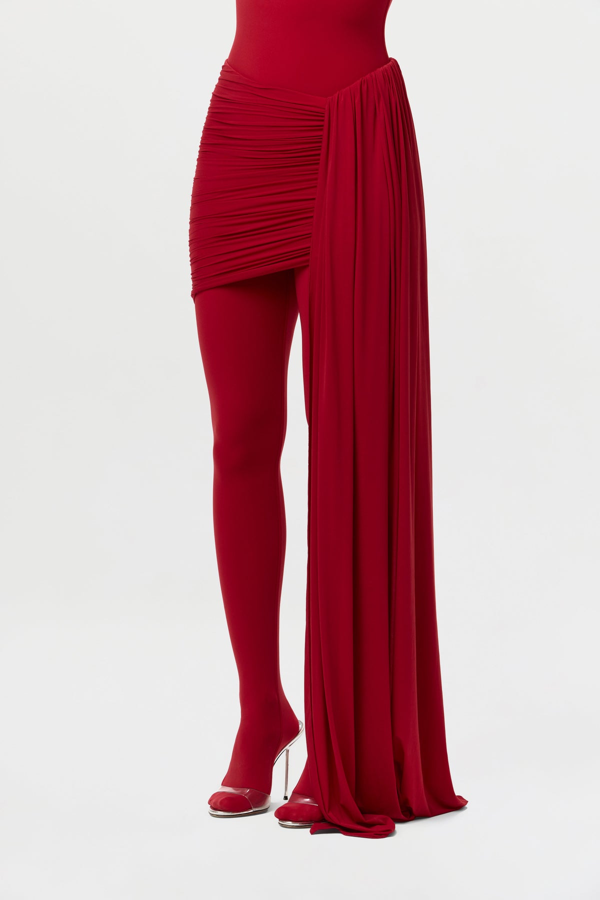 Naked Ruched Drape Mini Skirt