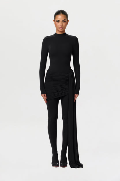 Naked Ruched Drape Mini Skirt