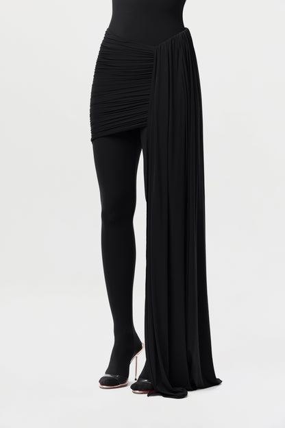 Naked Ruched Drape Mini Skirt