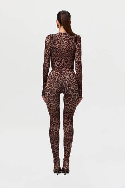 Naked Print Mock Neck Top