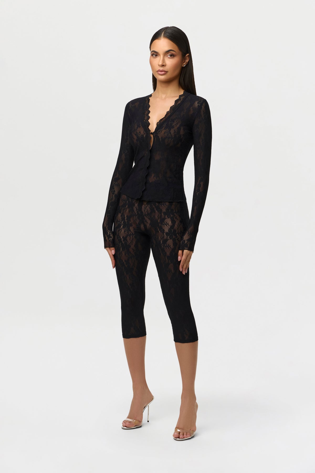 Stretch Lace Cardigan Top