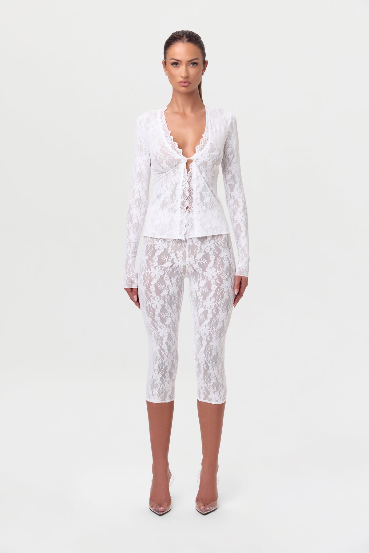 Stretch Lace Cardigan Top