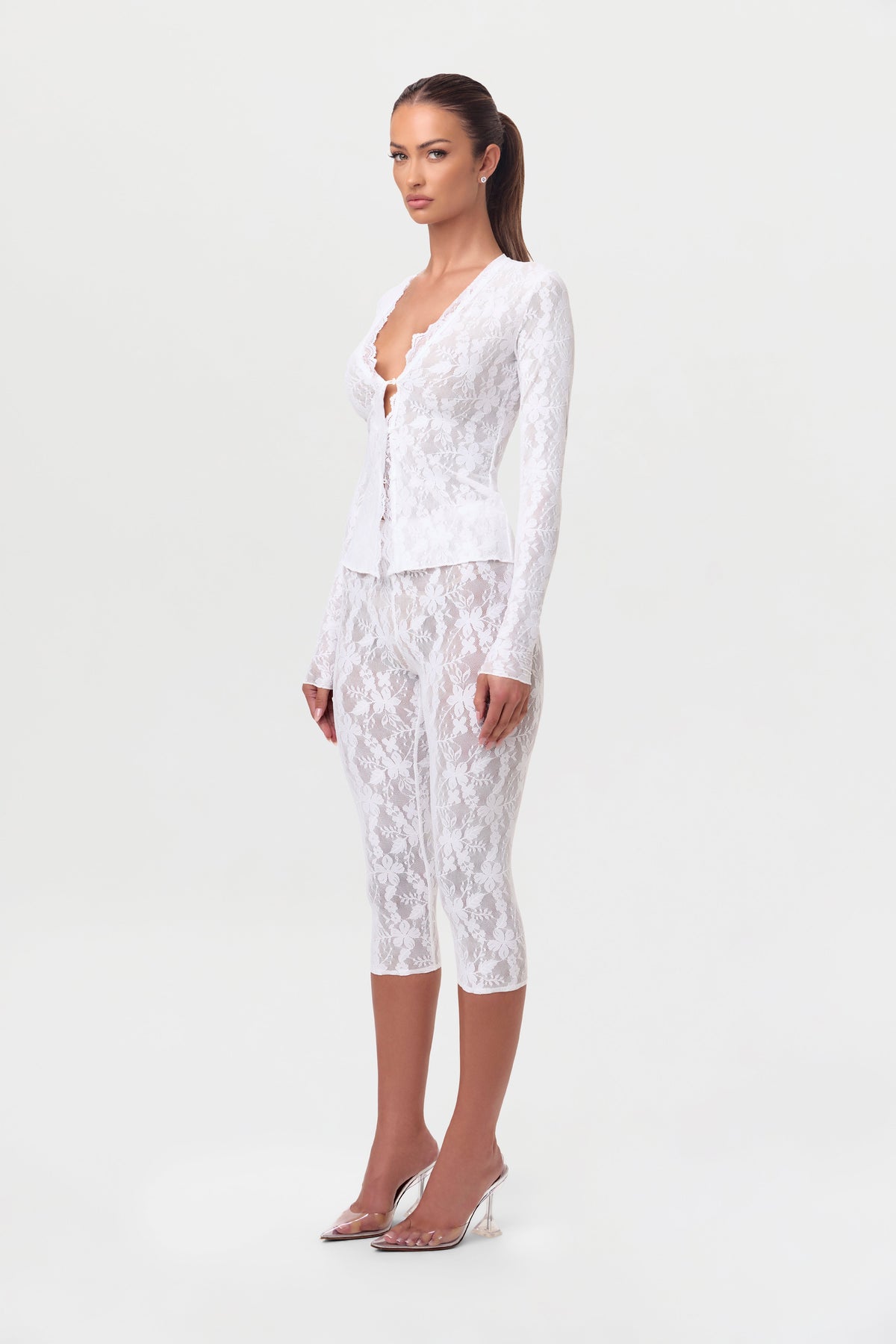 Stretch Lace Cardigan Top