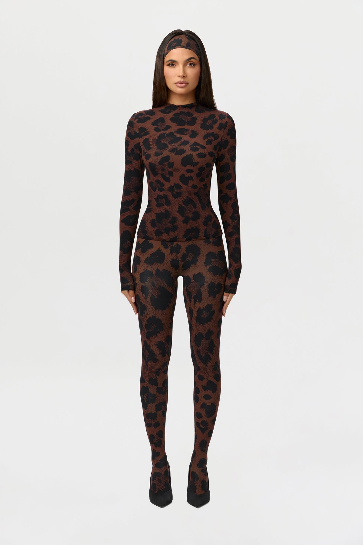 Naked Print Mock Neck Top