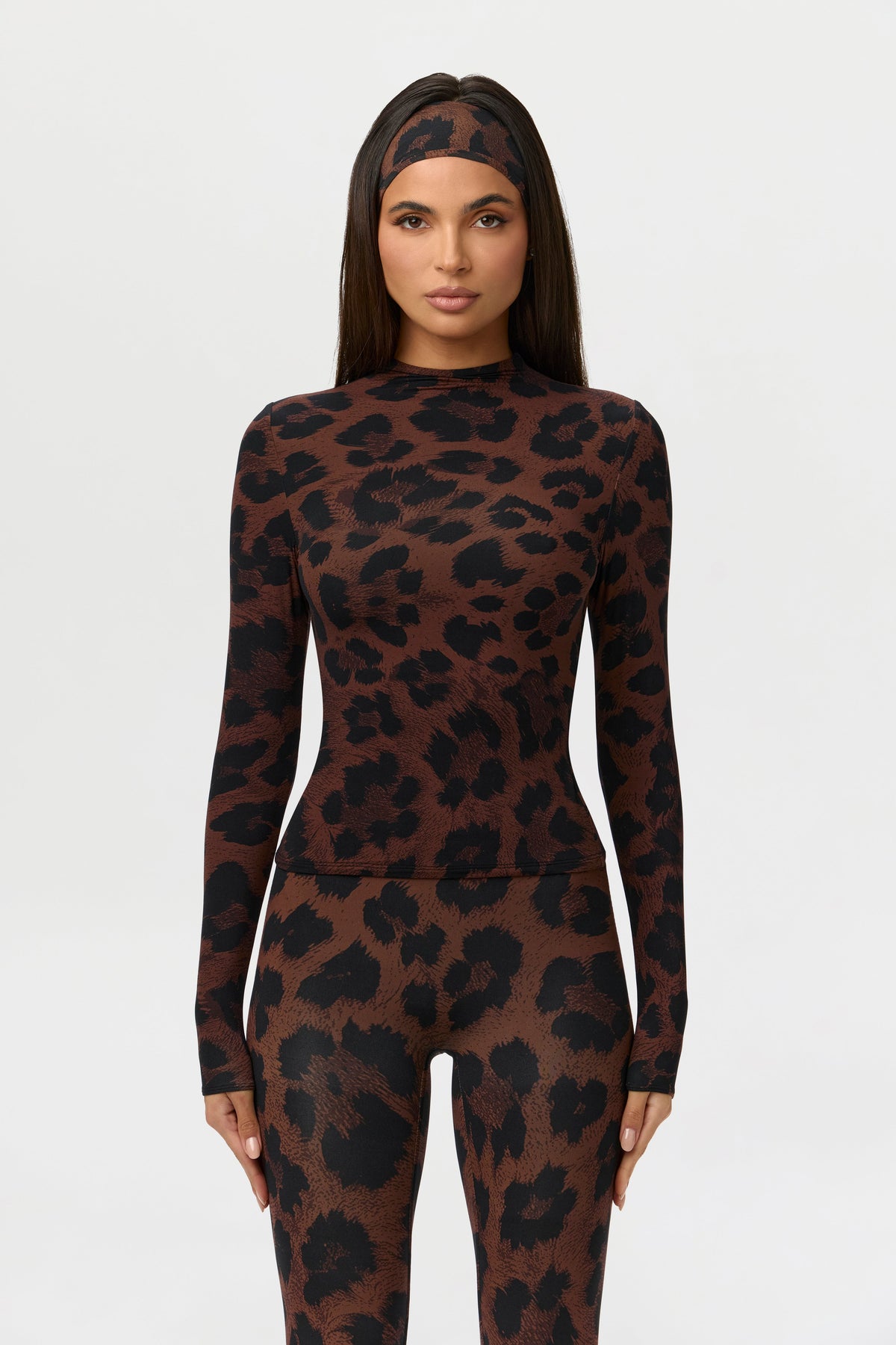 Naked Print Mock Neck Top