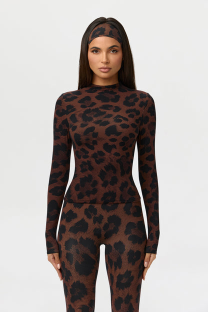 Naked Print Mock Neck Top