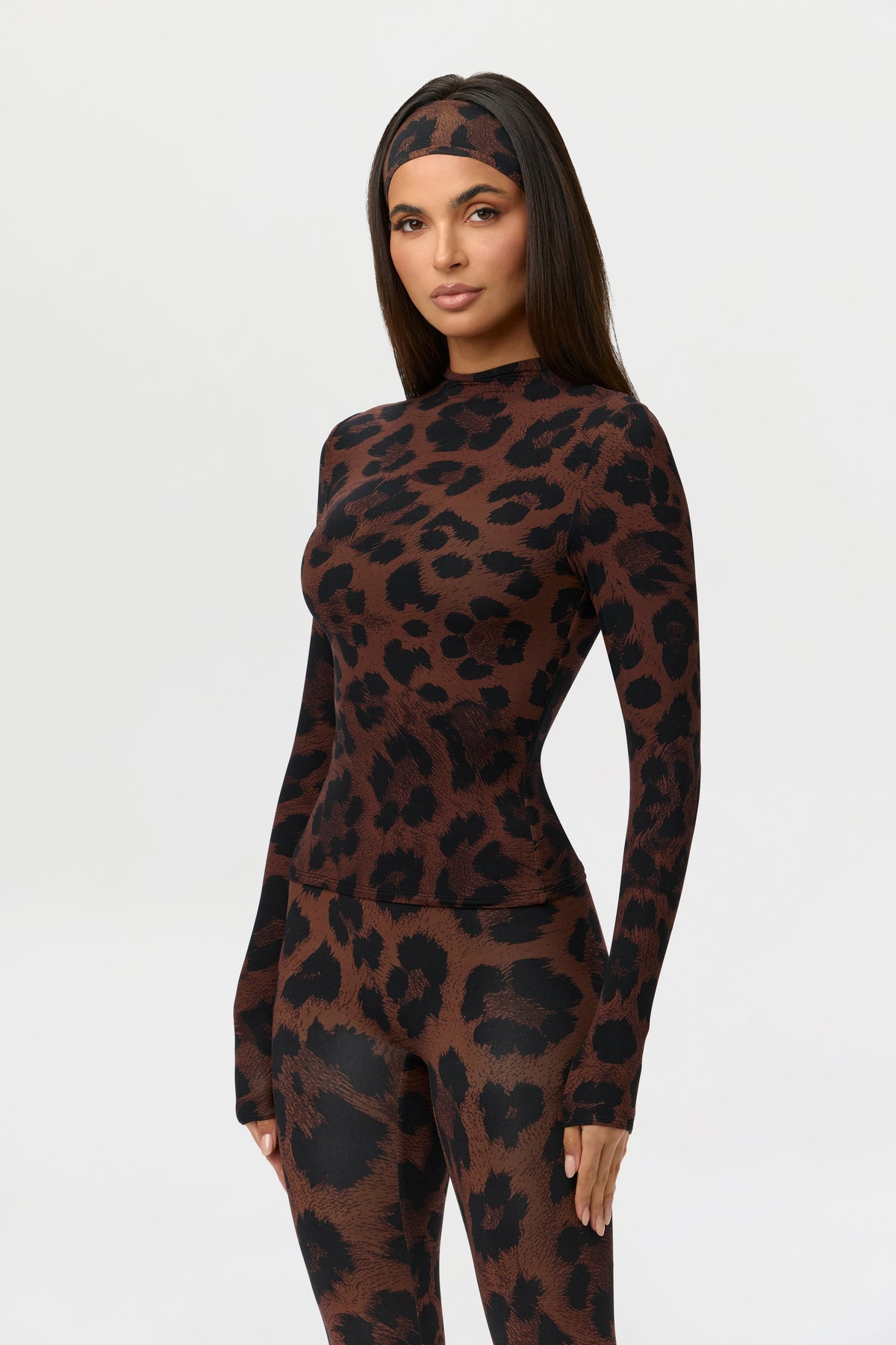 Naked Print Mock Neck Top