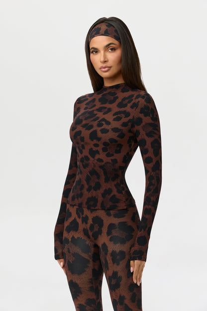 Naked Print Mock Neck Top