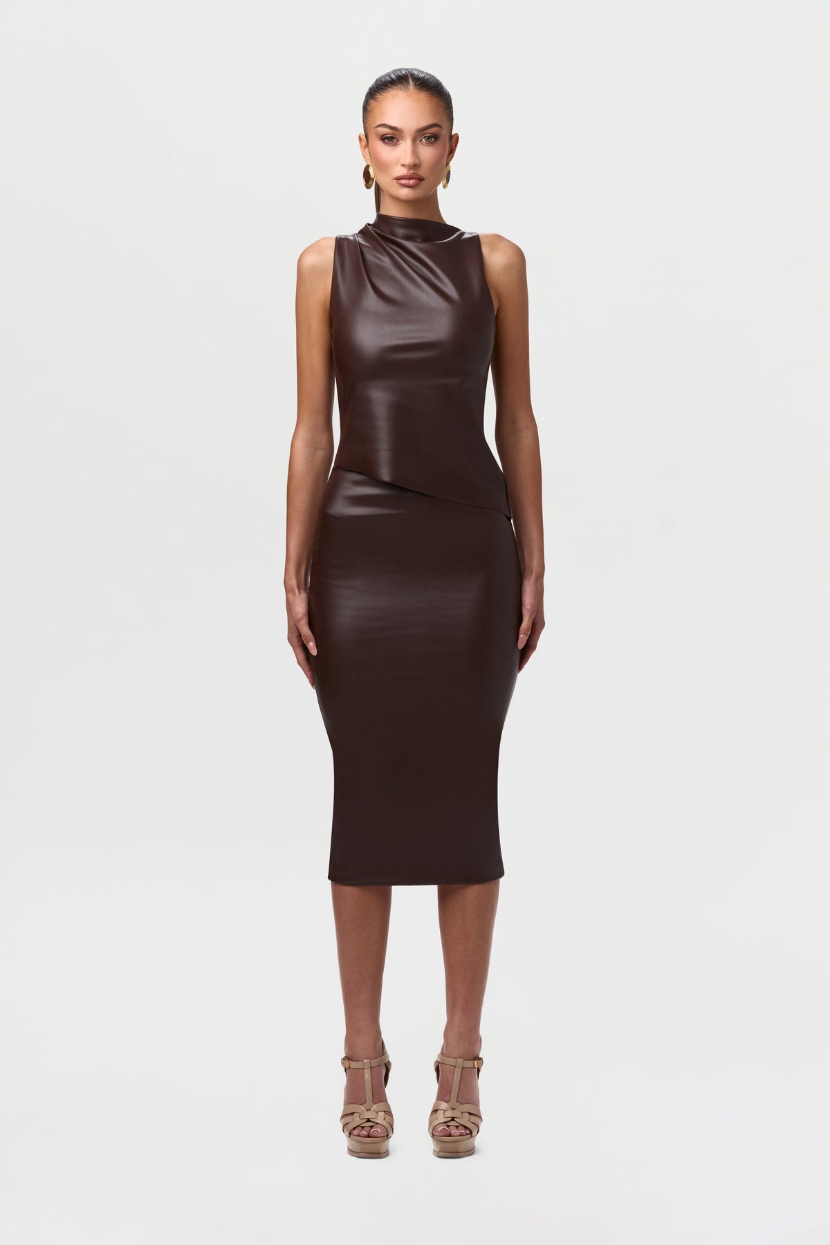 Vegan Leather Sleeveless Top