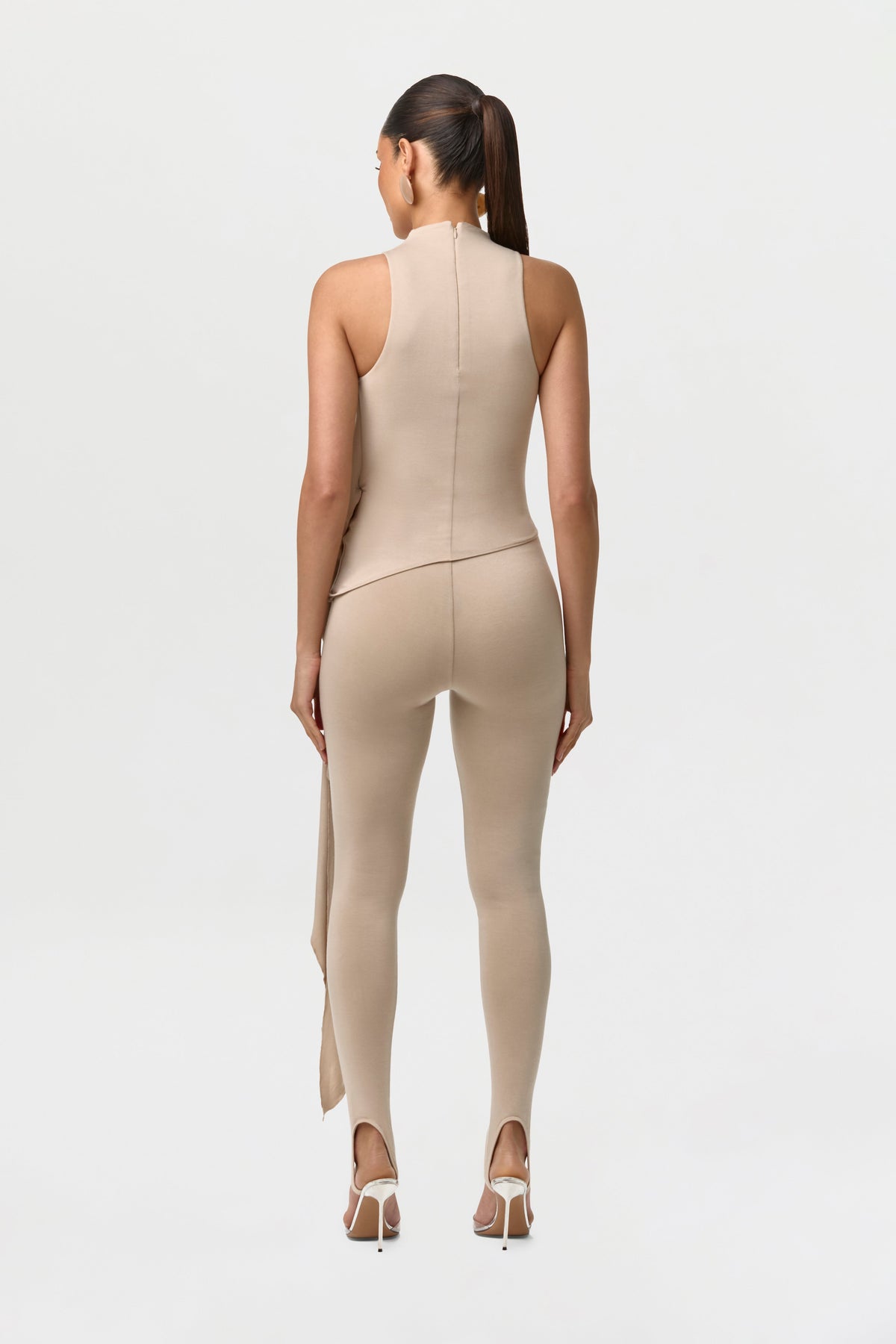 Smooth Sleeveless Drape Top