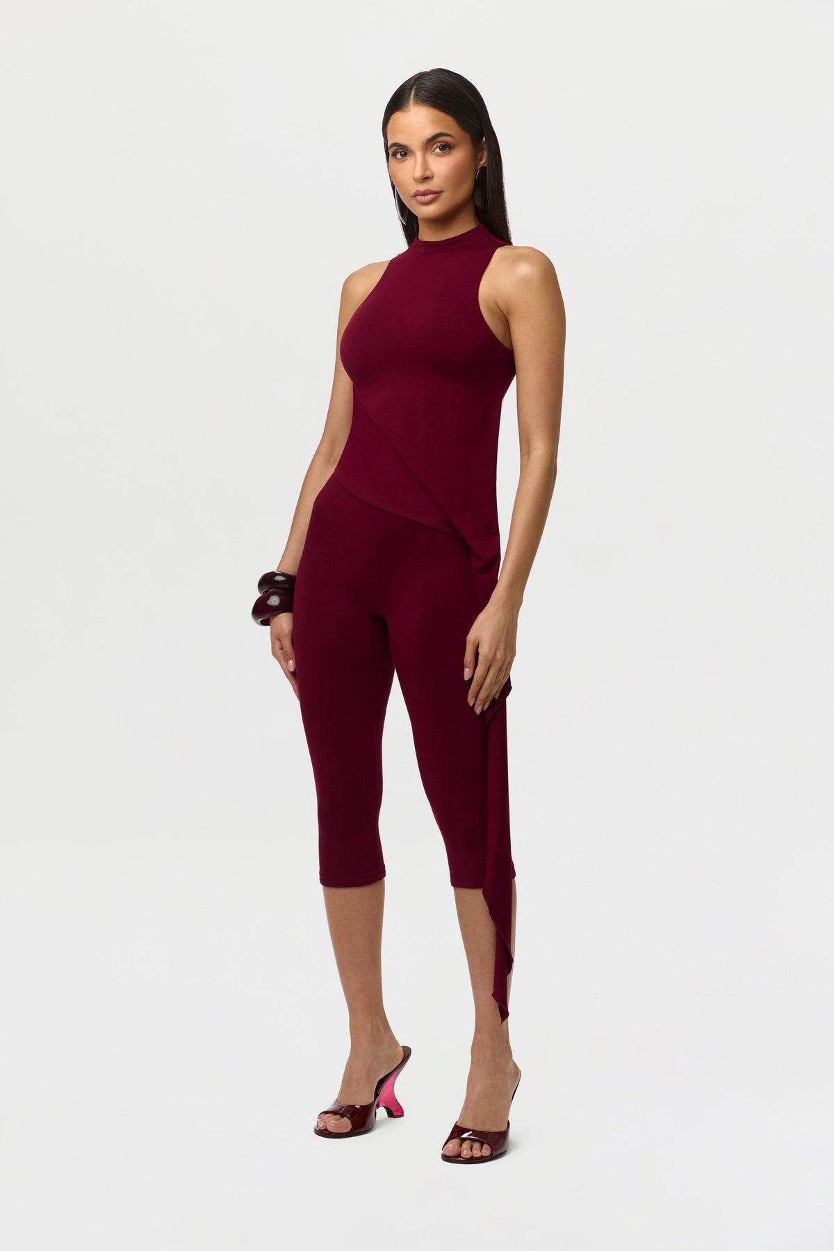 Smooth Sleeveless Drape Top