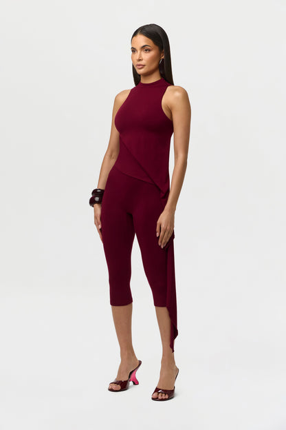 Smooth Sleeveless Drape Top