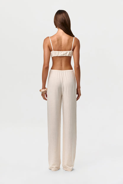 Linen Button Lounge Pants Petite