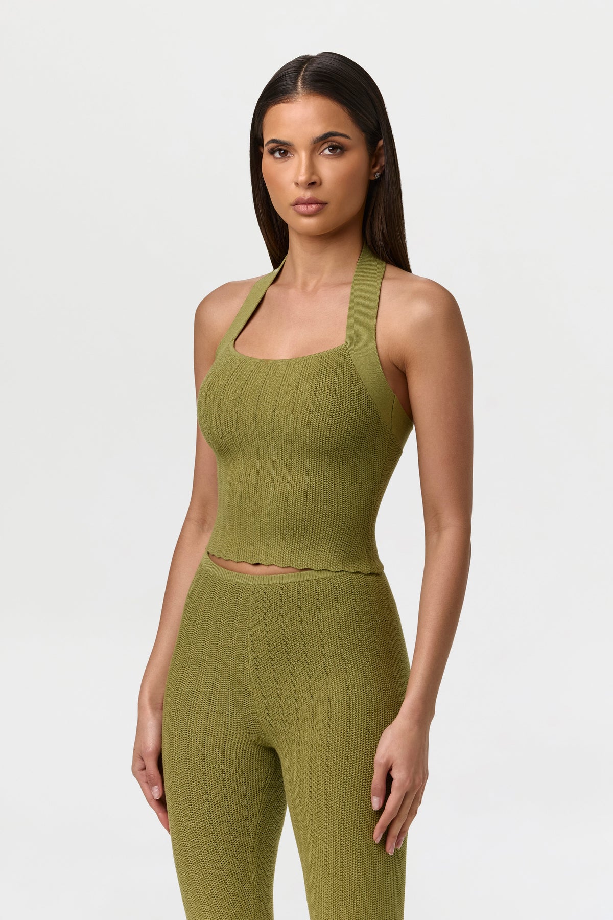 Knit Open Back Halter Top