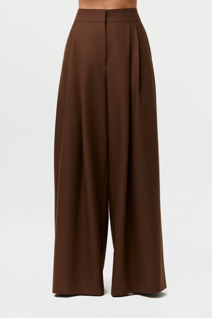 Suiting Pleated Wide-Leg Pant