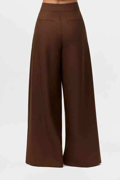 Suiting Pleated Wide-Leg Pant