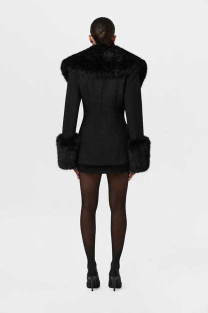 Faux Fur Suited Blazer