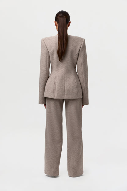Chevron Suited Button Up Blazer