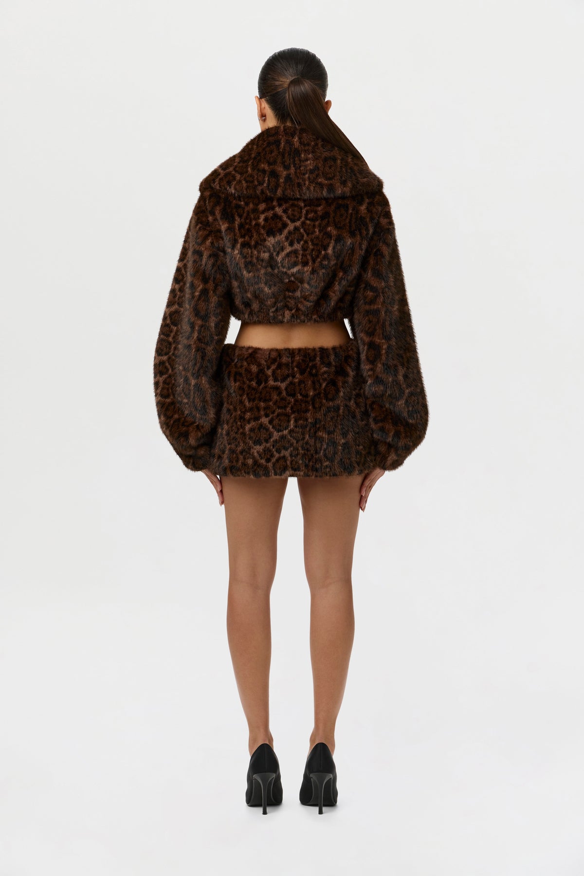 Faux Fur Leopard Shrug