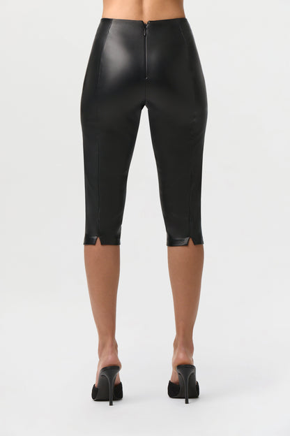 Vegan Leather Capri Leggings