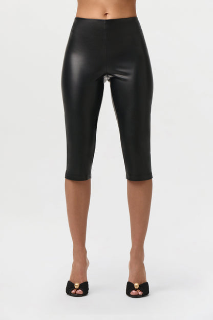 Vegan Leather Capri Leggings