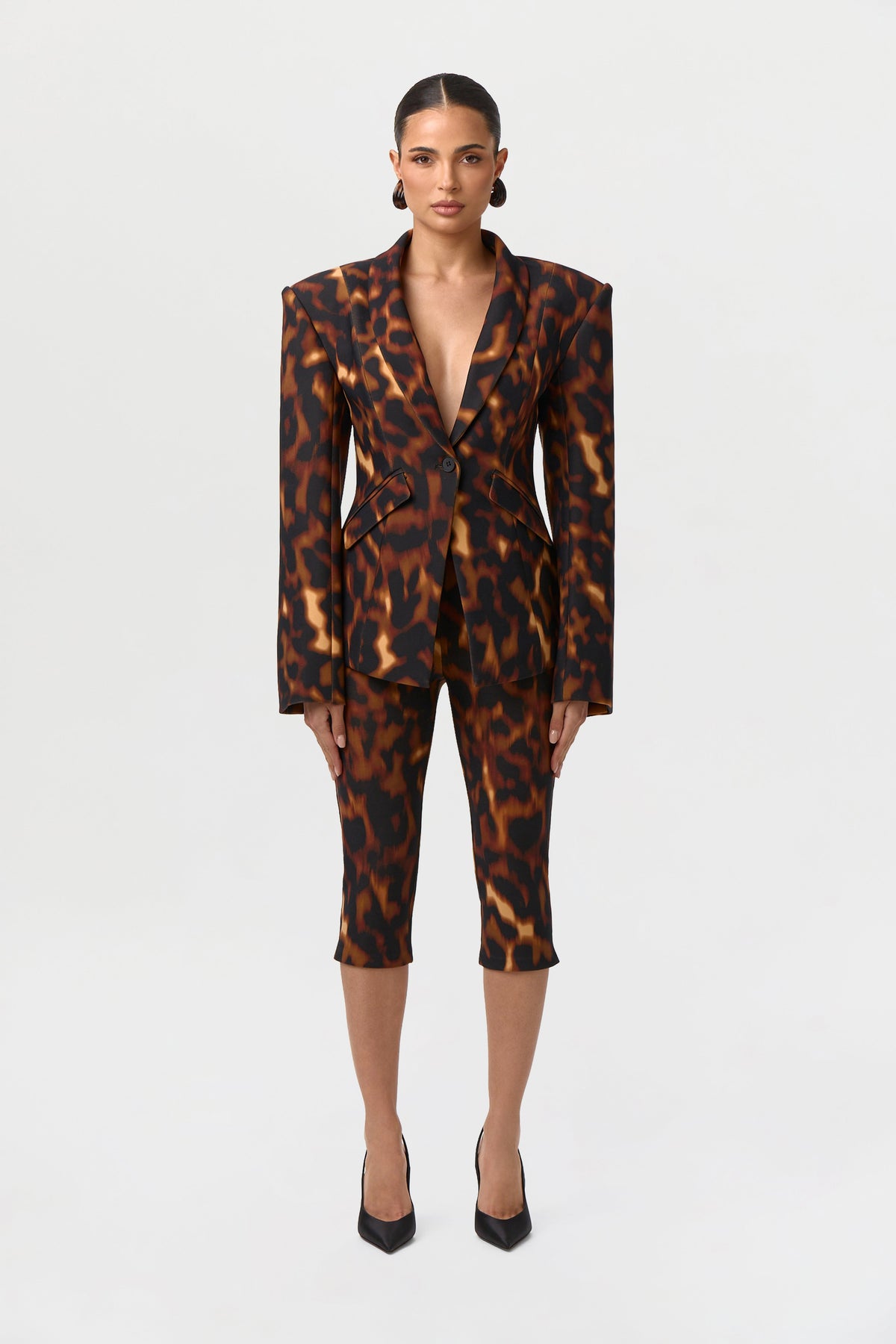 Suiting Tortoise Sculpted Blazer