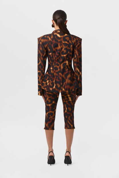 Suiting Tortoise Sculpted Blazer
