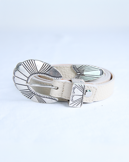 Ornella Leather Belt - Taupe