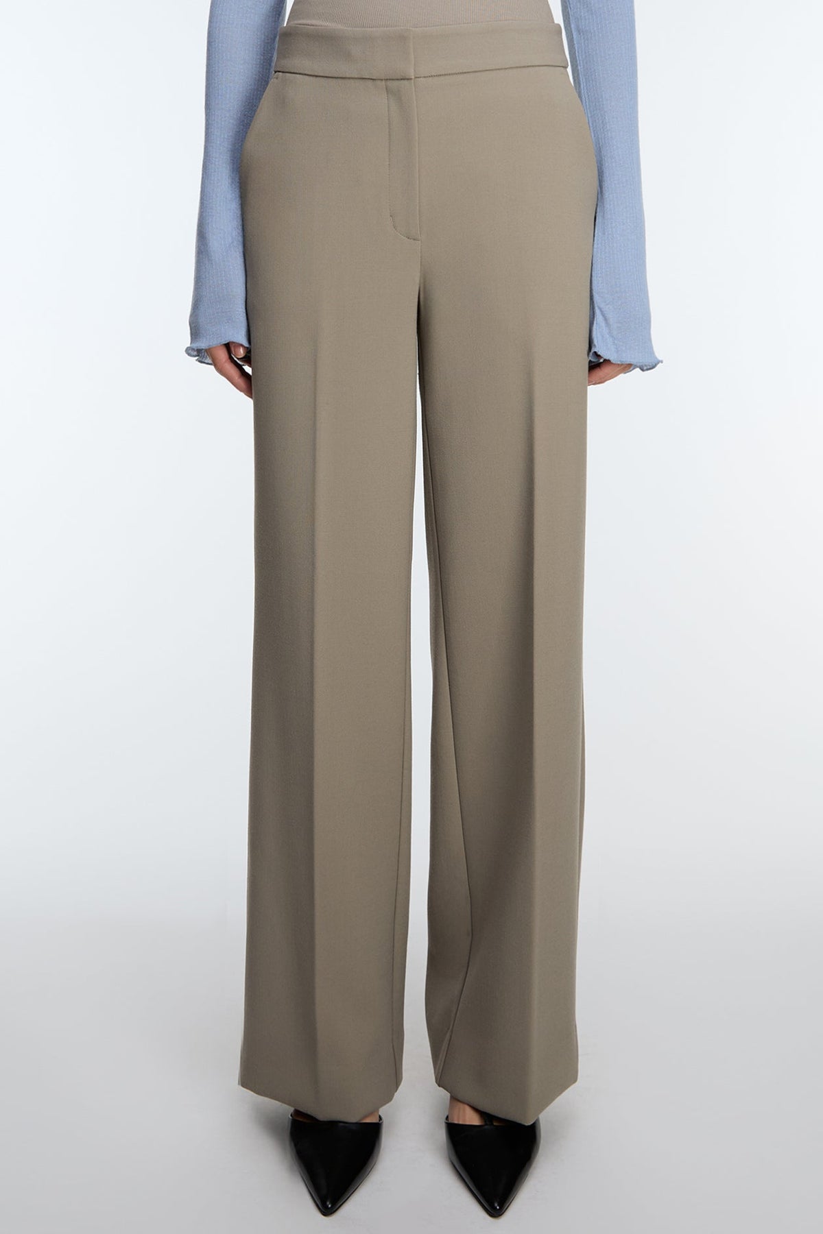 SKIRT-OVERLAY SUITING TROUSER