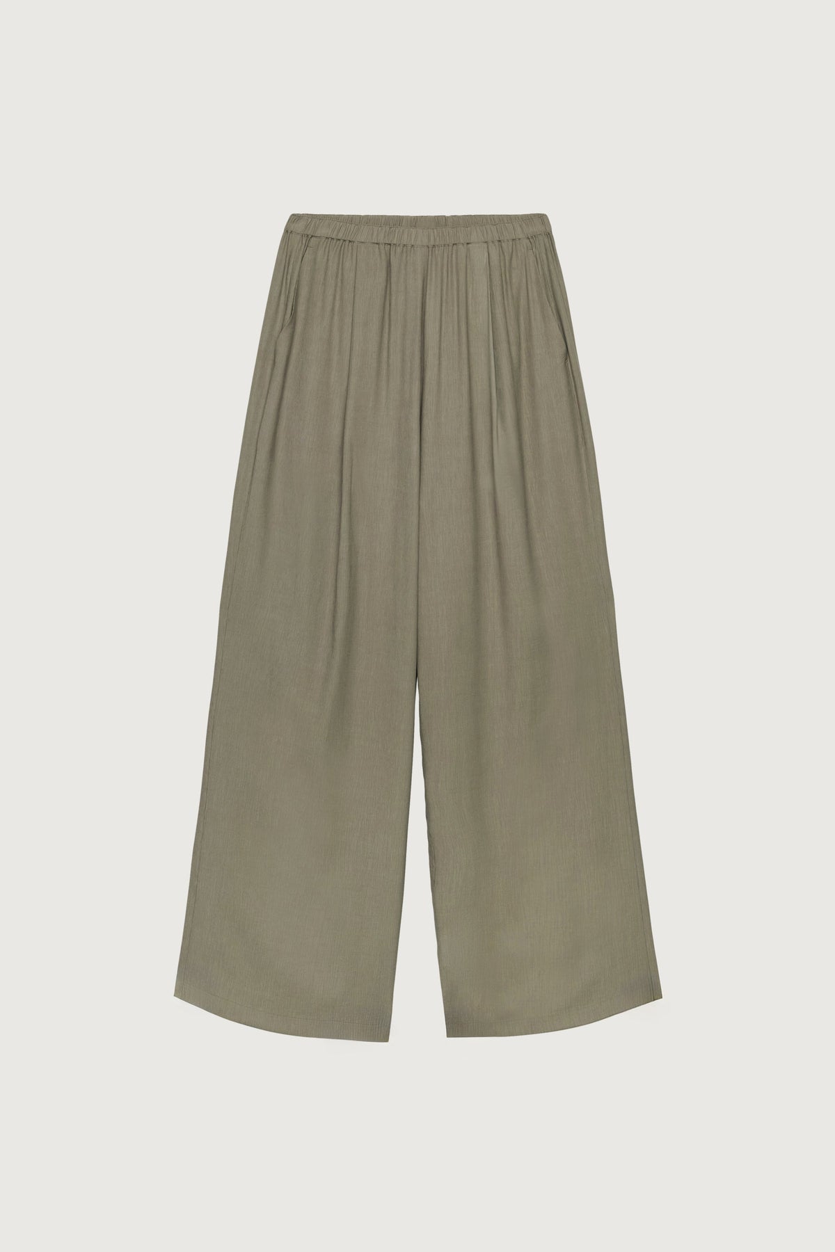 CRINKLED RAYON ELASTIC WAIST