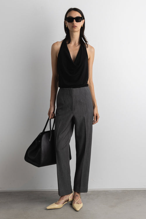 HIGH-RISE WAIST TAPERED TROUSER