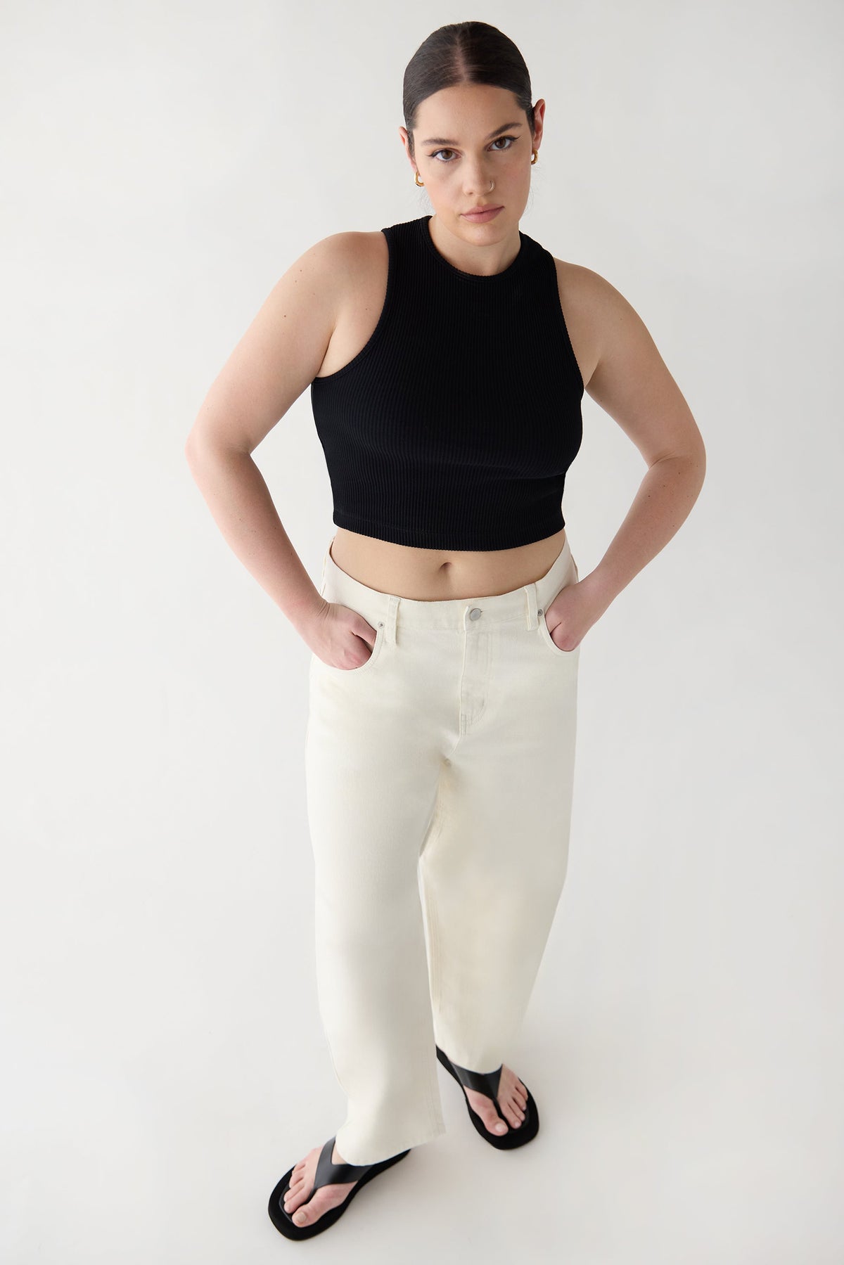 REGULAR LENGTH TWILL BARREL LEG PANT