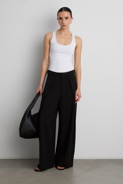 WIDE LEG PANT WITH FOLDED PLEAT