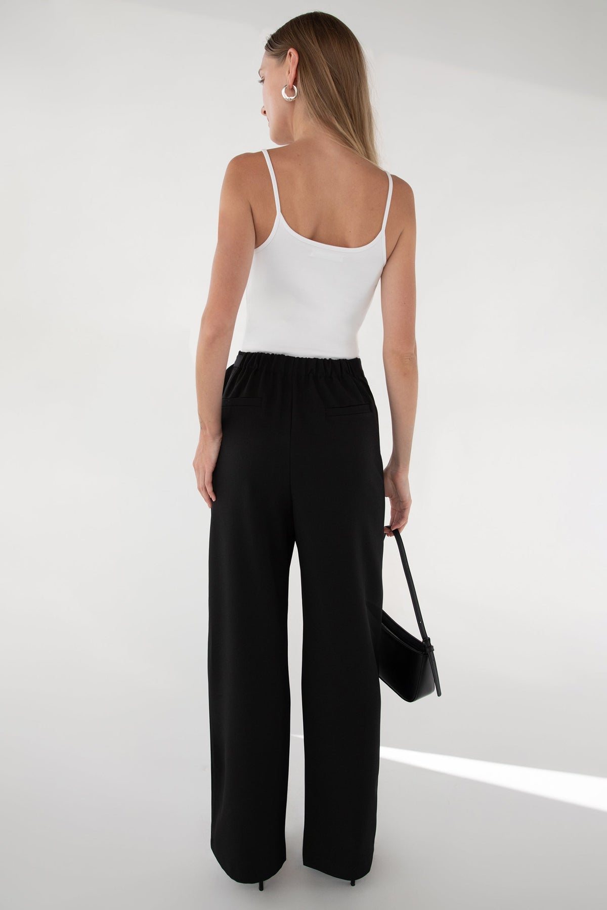 SIDE WRAP STRAIGHT LEG PANTS