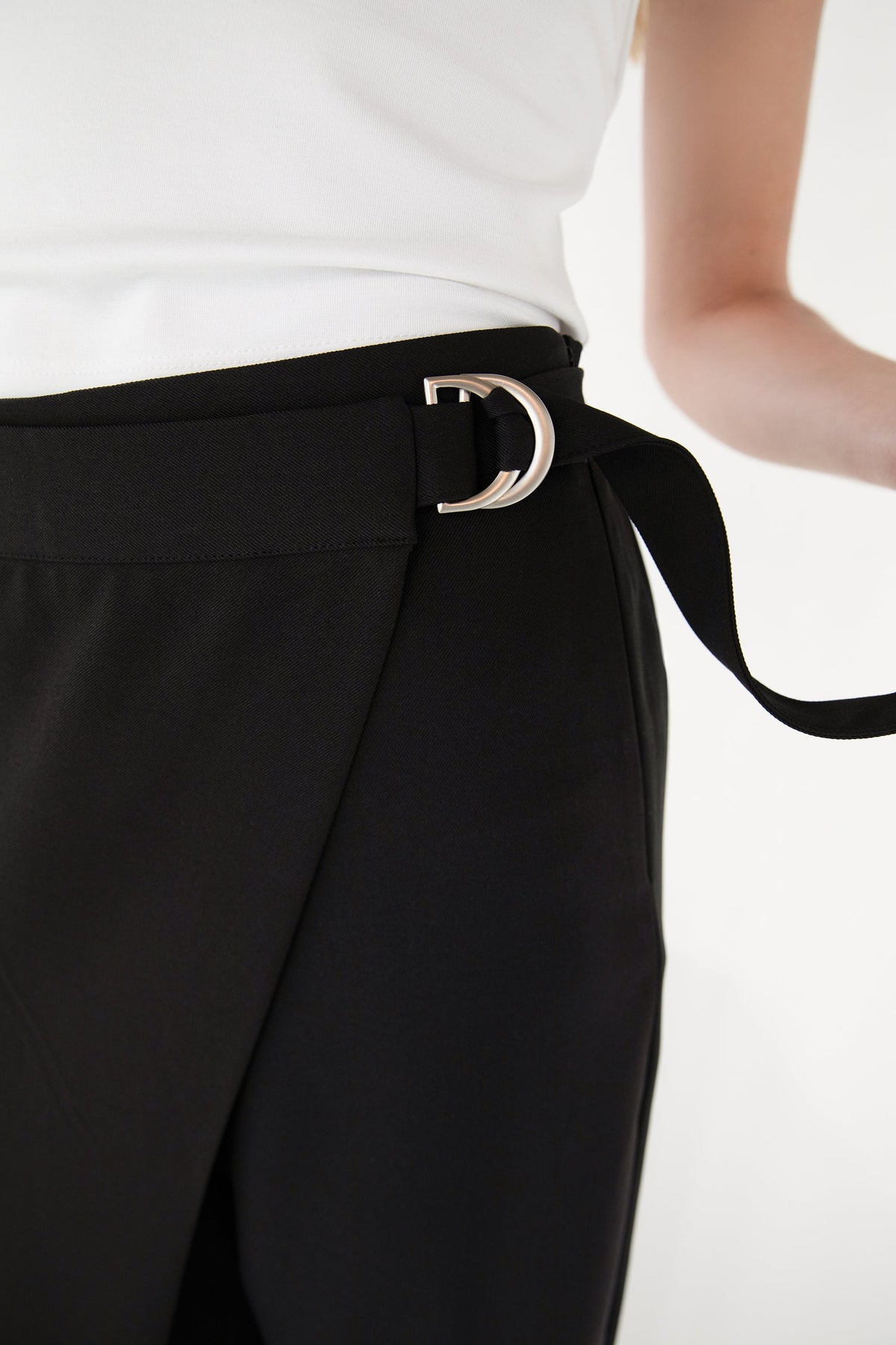 SIDE WRAP STRAIGHT LEG PANTS