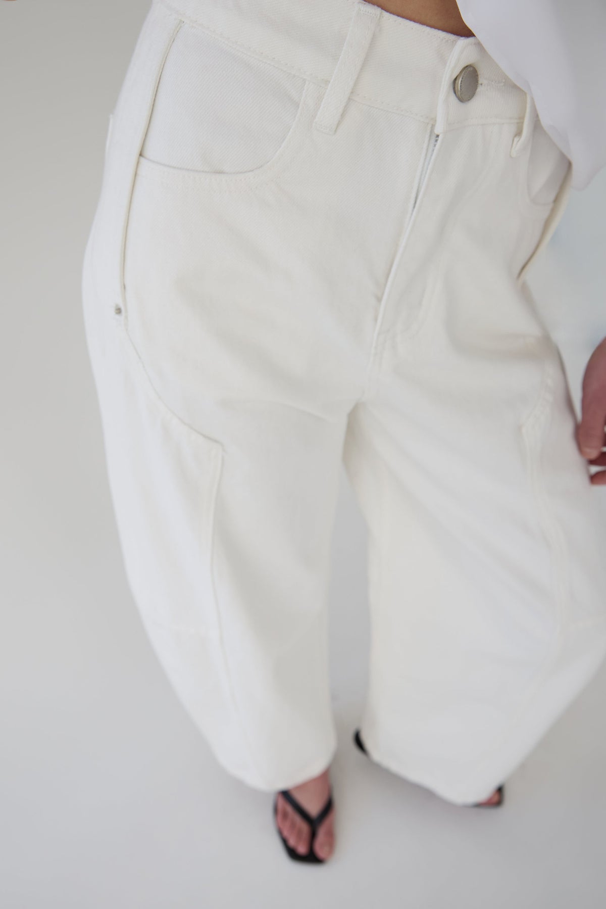 WHITE WORKWEAR BARREL JEAN