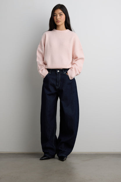 STRIPED BARREL LEG PANT