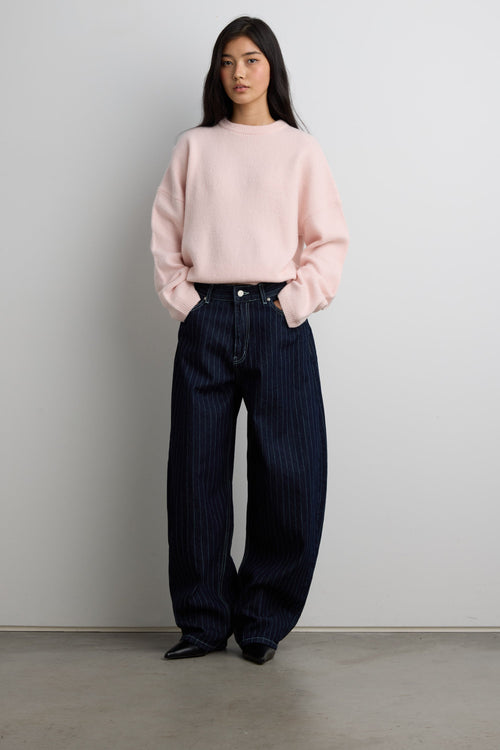 STRIPED BARREL LEG PANT
