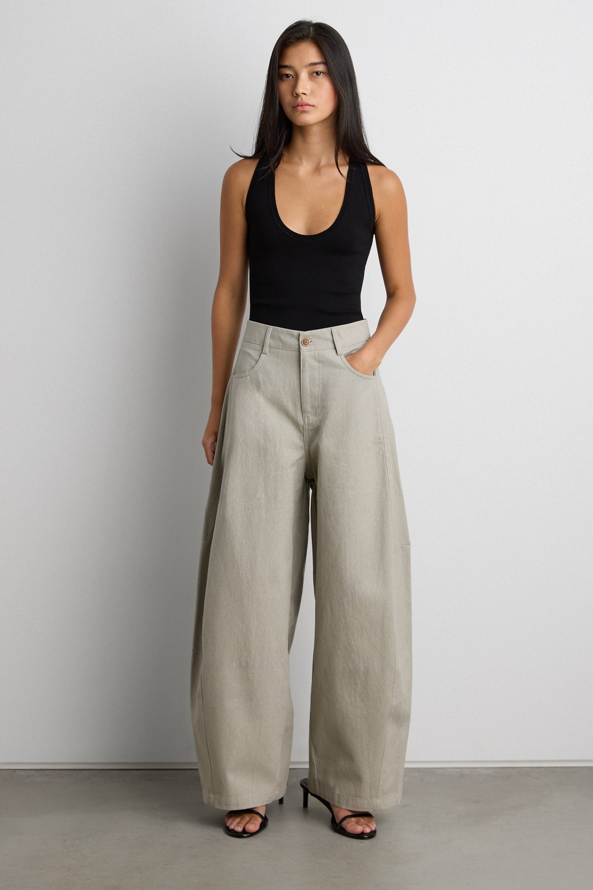COTTON BARREL PANT